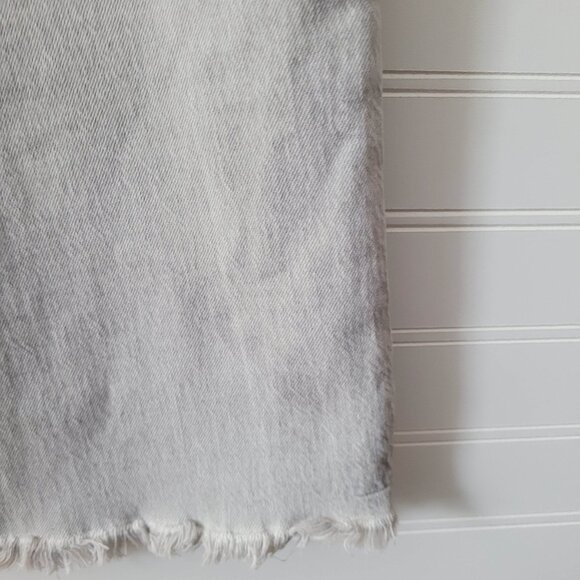 Loft Jeans Light Gray30/10 Curvy Straight Crop Raw Hems Mineral Wash Dyed - Picture 10 of 13